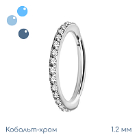 Кольцо-кликер из кобальт-хрома Лунный свет 1.2 мм (16 G)